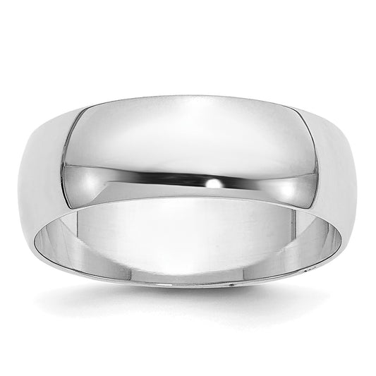 14KW 6mm Half-Round Wedding Band Size 10