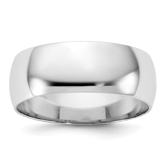 14KW 7mm Half-Round Wedding Band Size 6
