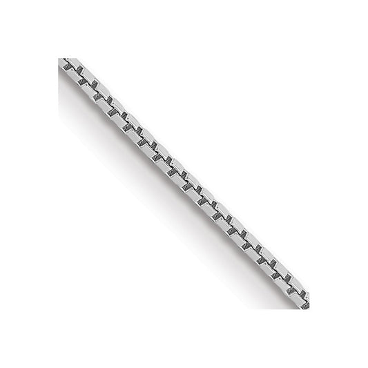 14k White Gold .9mm Box with Spring Ring Clasp Chain