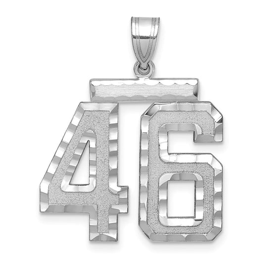 14kw Large Brushed Diamond-cut Number 46 Charm