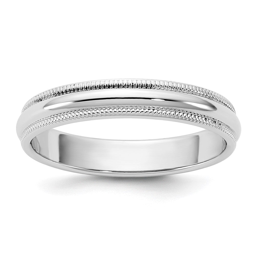 14KW 3.5mm Milgrain Half Round Band Size 5.5
