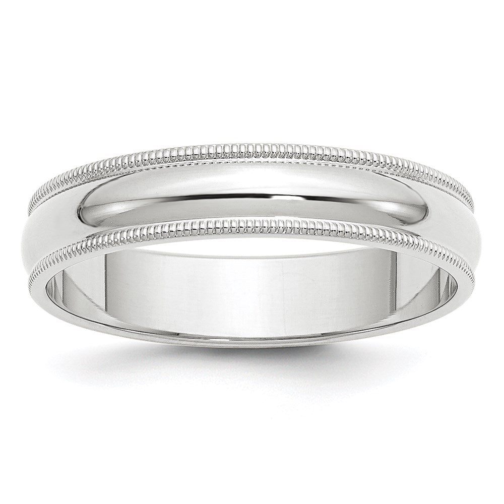 14KW 5mm Milgrain Half Round Band Size 8