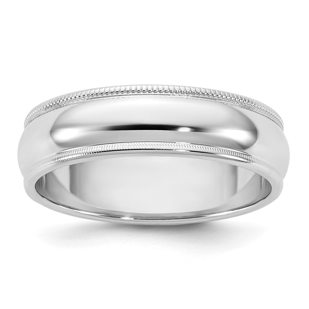 14KW 5.5mm Milgrain Half Round Band Size 10.5