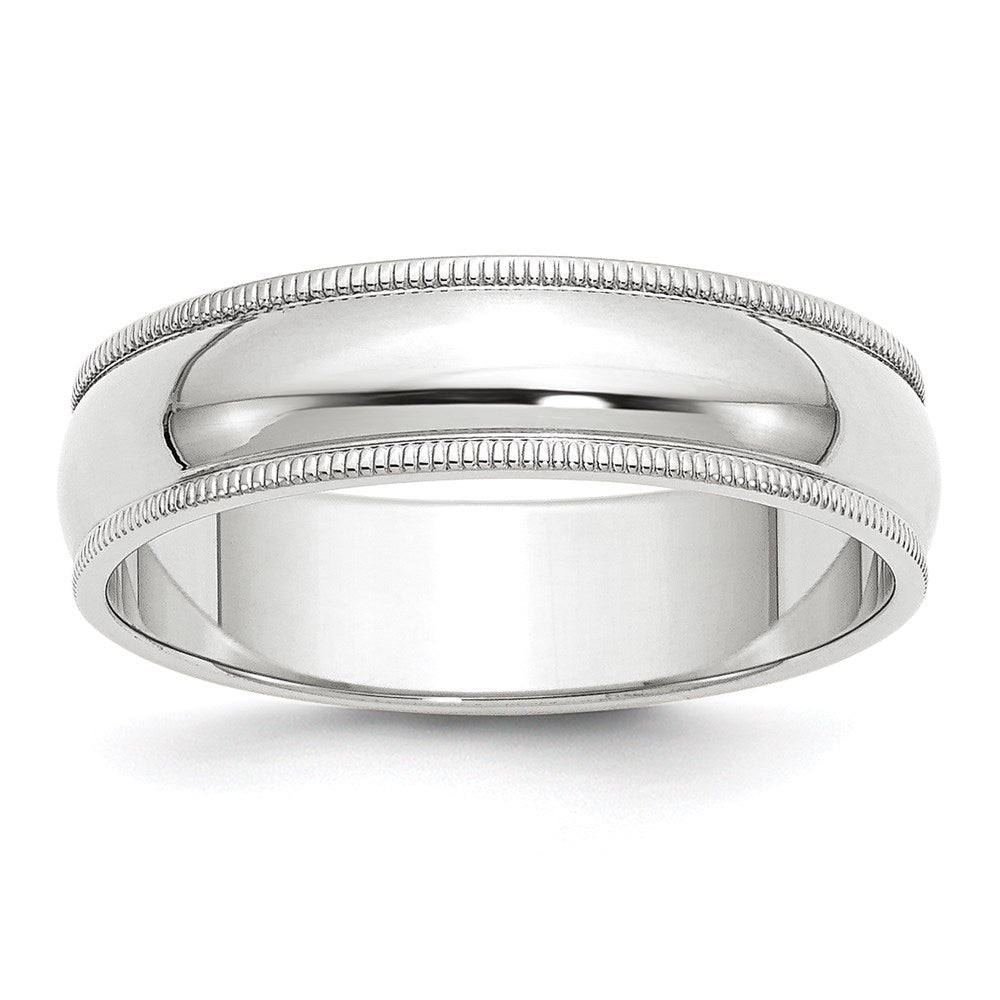 14KW 6mm Milgrain Half Round Band Size 12