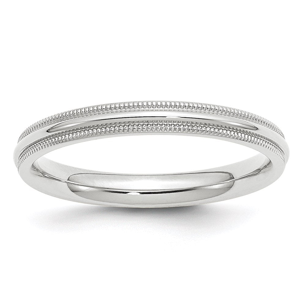14KW 3mm Milgrain Comfort Fit Band Size 7.5