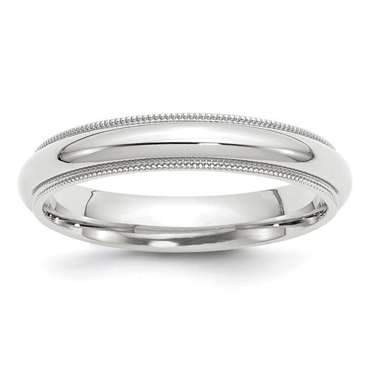 14KW 4mm Milgrain Comfort Fit Band Size 4