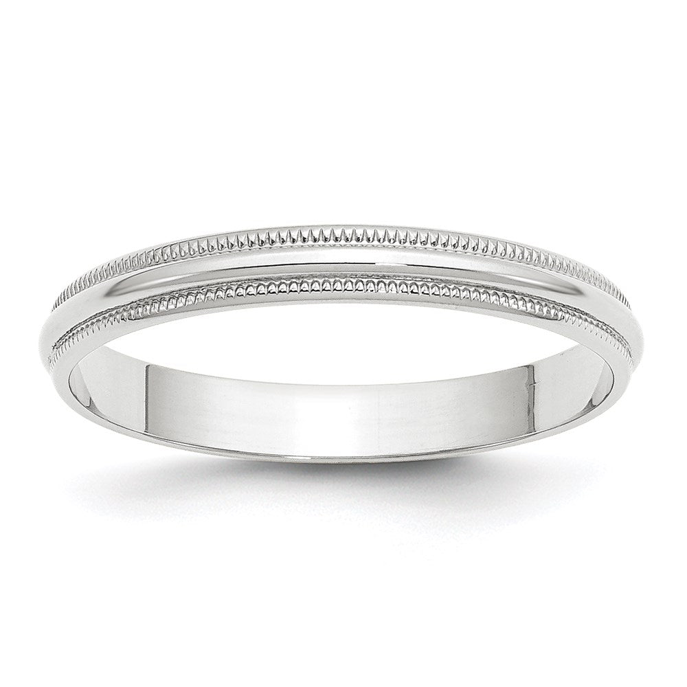 14KW 3mm LTW Milgrain Half Round Band Size 9.5