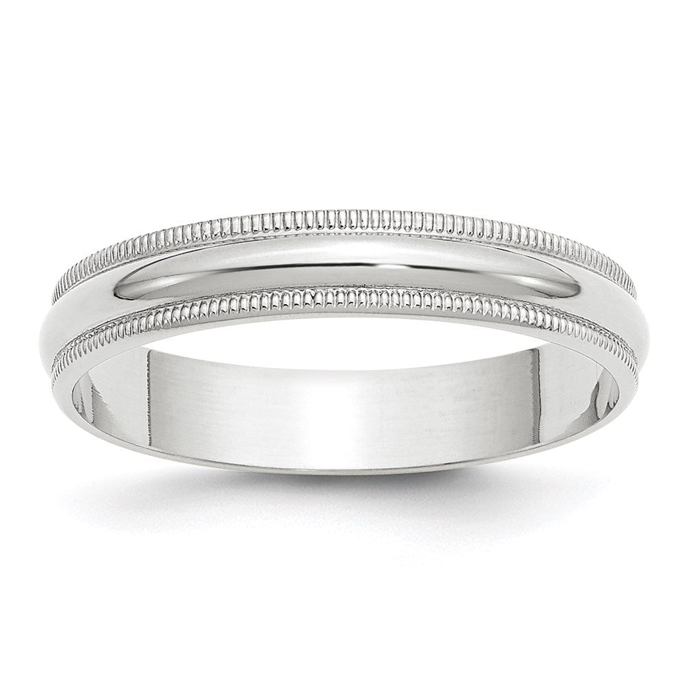 14KW 4mm LTW Milgrain Half Round Band Size 13