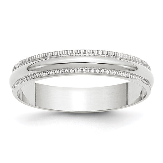 14KW 4mm LTW Milgrain Half Round Band Size 6.5