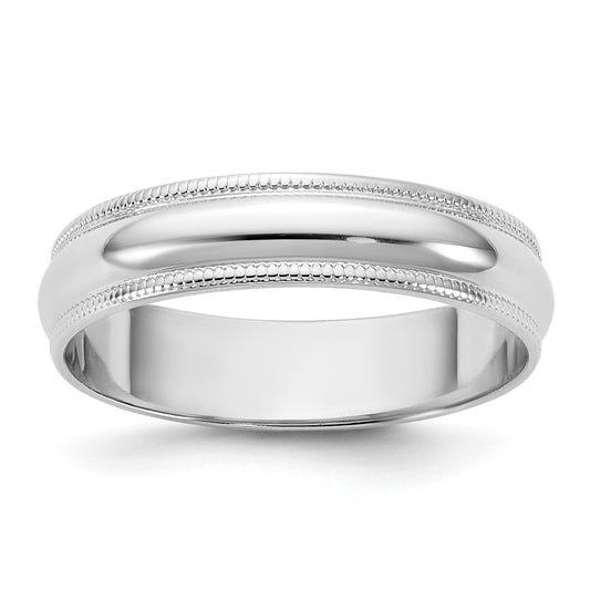 14KW 4.5mm LTW Milgrain Half Round Band Size 11.5