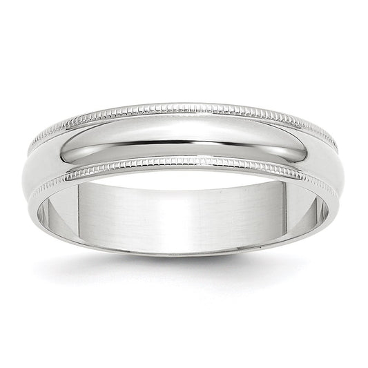 14KW 5mm LTW Milgrain Half Round Band Size 6.5