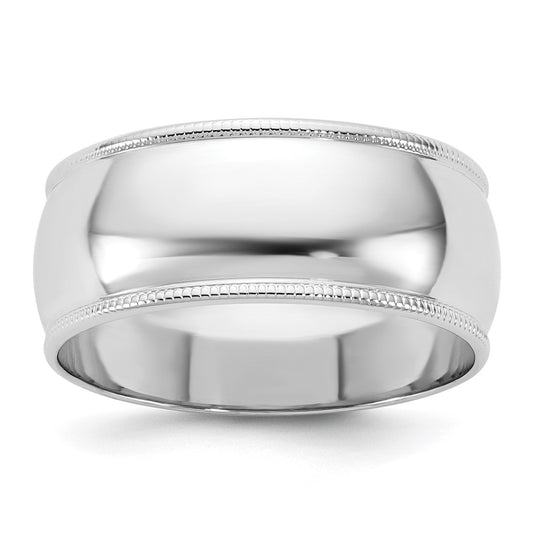 14KW 8mm LTW Milgrain Half Round Band Size 4.5