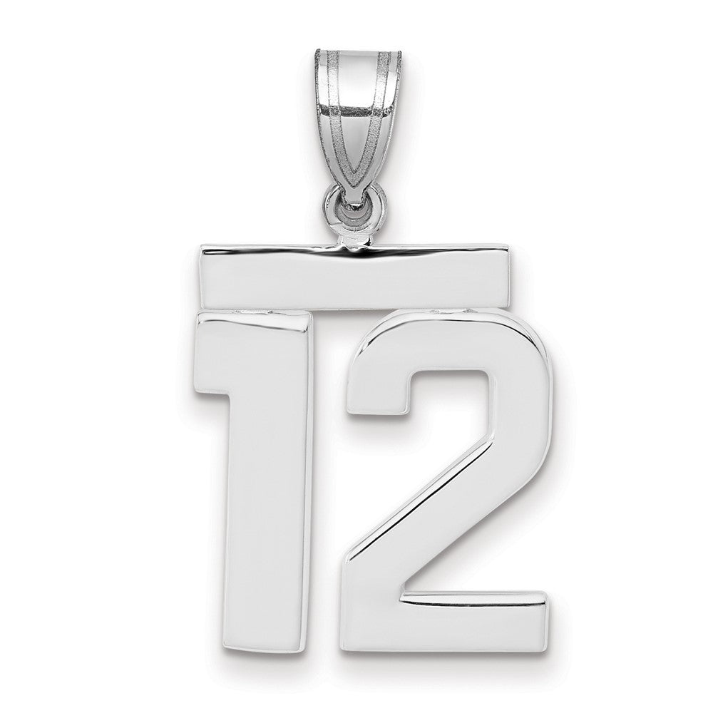 14kw Medium Polished Number 12 Charm