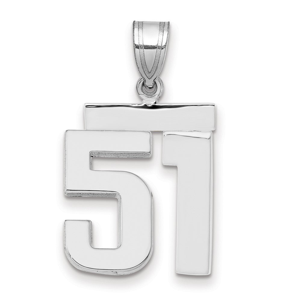 14kw Medium Polished Number 51 Charm