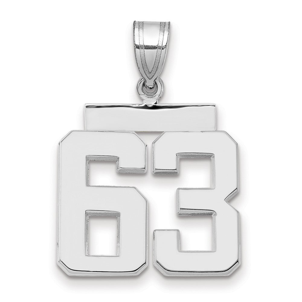 14kw Medium Polished Number 63 Charm