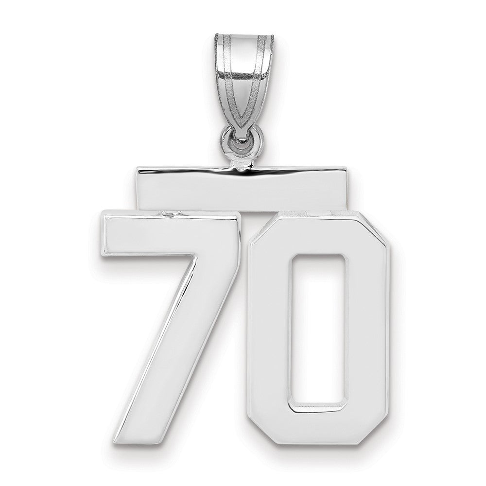 14kw Medium Polished Number 70 Charm