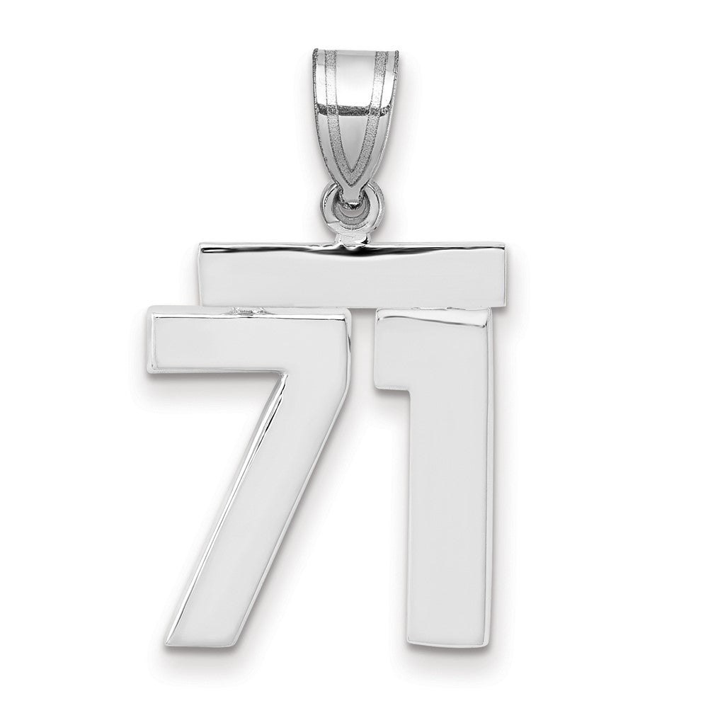 14kw Medium Polished Number 71 Charm