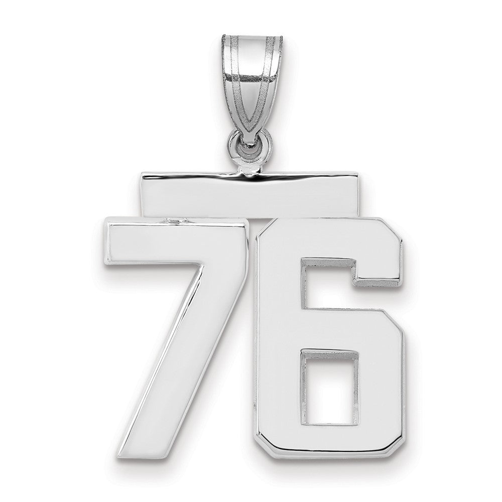14kw Medium Polished Number 76 Charm