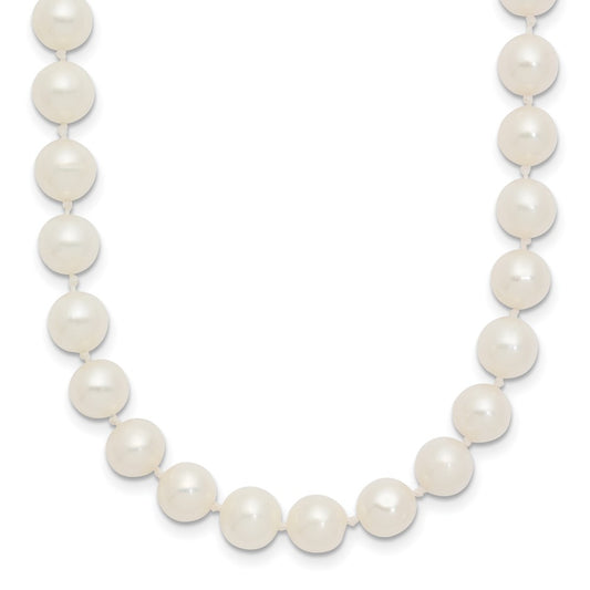 14k WG 6-7mm White Near Round Freshwater Cultured Pearl Necklace