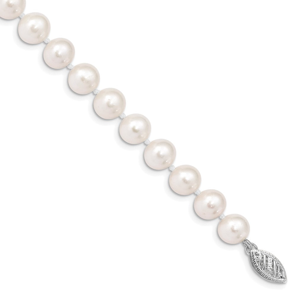 14k WG 7-8mm White Freshwater Cultured Pearl 8.25in Bracelet