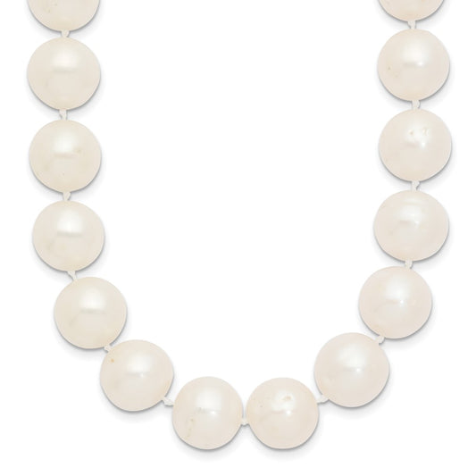 14k 11-12mm White Near Round Freshwater Cultured Pearl Necklace