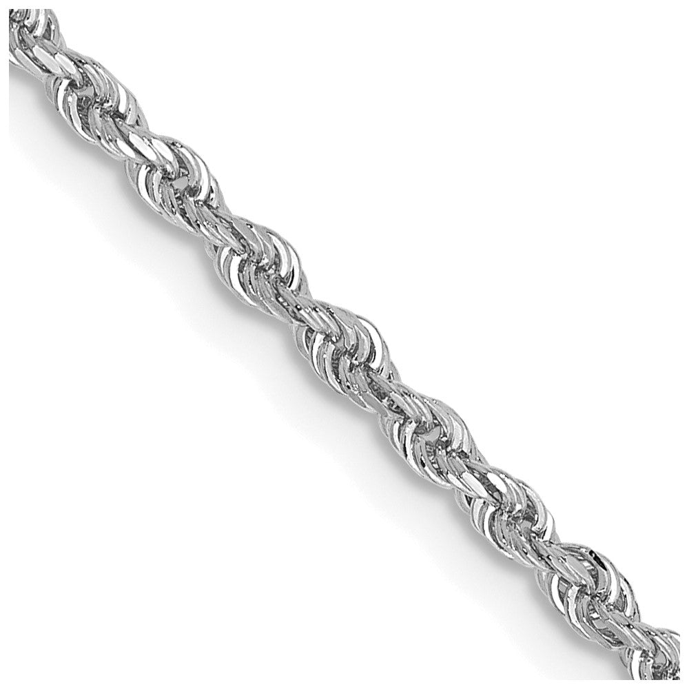 14k White Gold 2.00mm D/C Quadruple Rope Chain