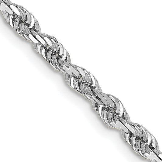 14k White Gold 3.35mm D/C Quadruple Rope Chain