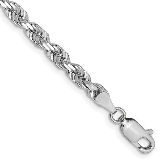14k White Gold 4mm D/C Quadruple Rope Chain