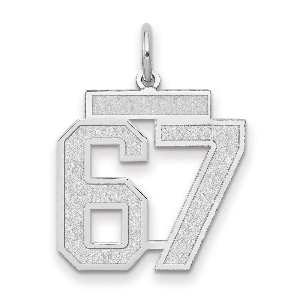 14kw Medium Satin Number 67 Charm