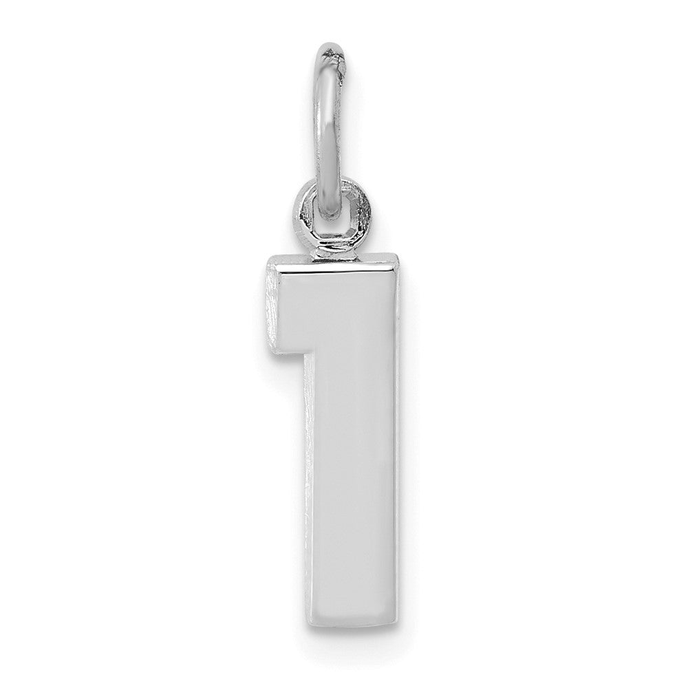 14kw Small Polished Number 1 Charm
