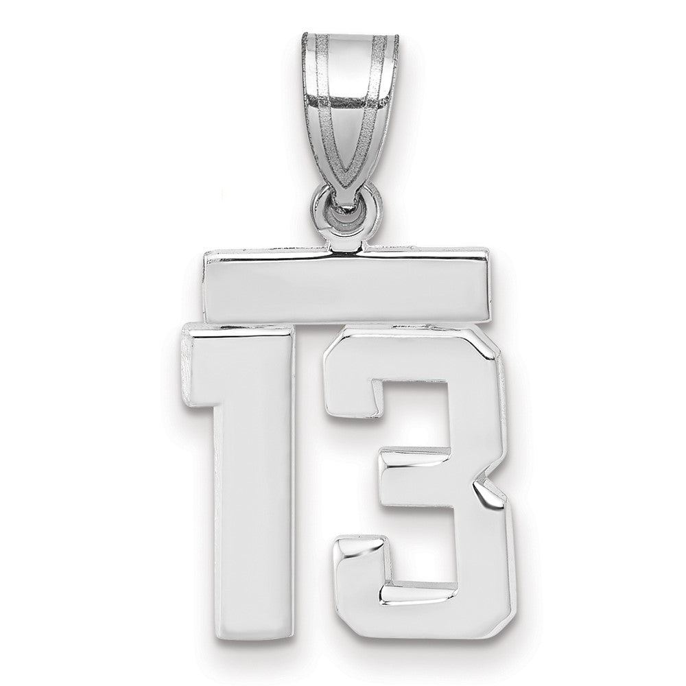 14kw Small Polished Number 13 Charm