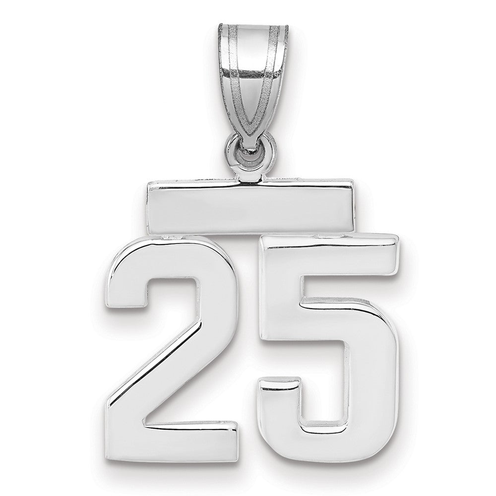 14kw Small Polished Number 25 Charm