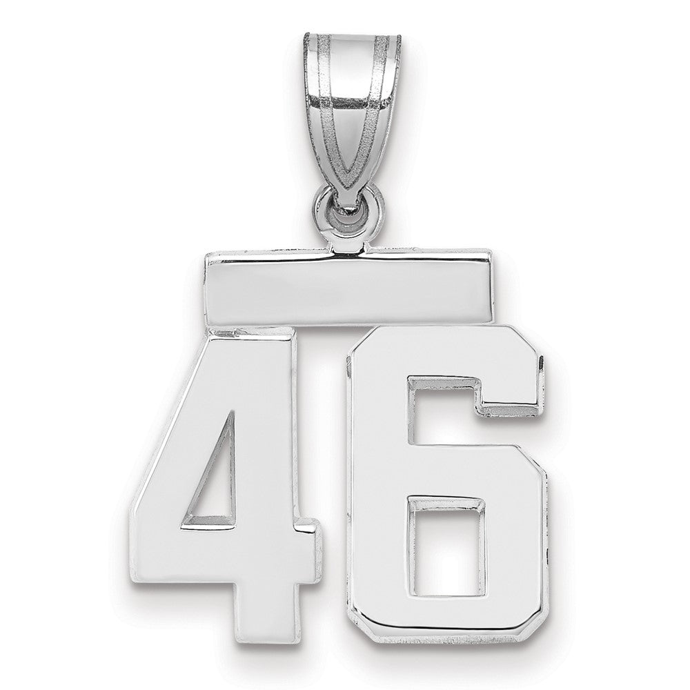 14kw Small Polished Number 46 Charm
