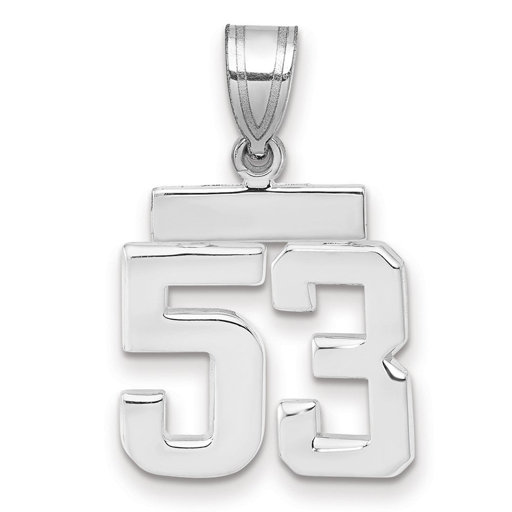 14kw Small Polished Number 53 Charm