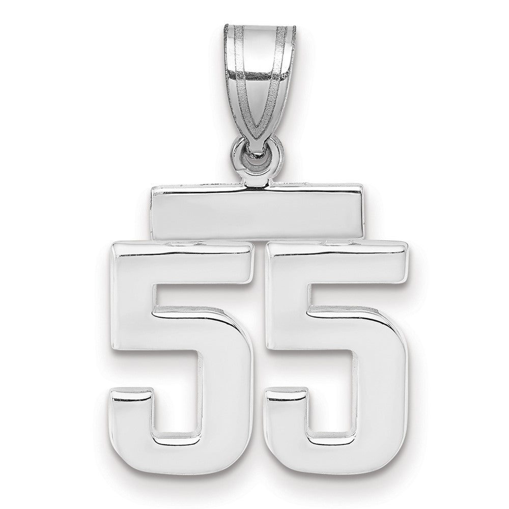 14kw Small Polished Number 55 Charm