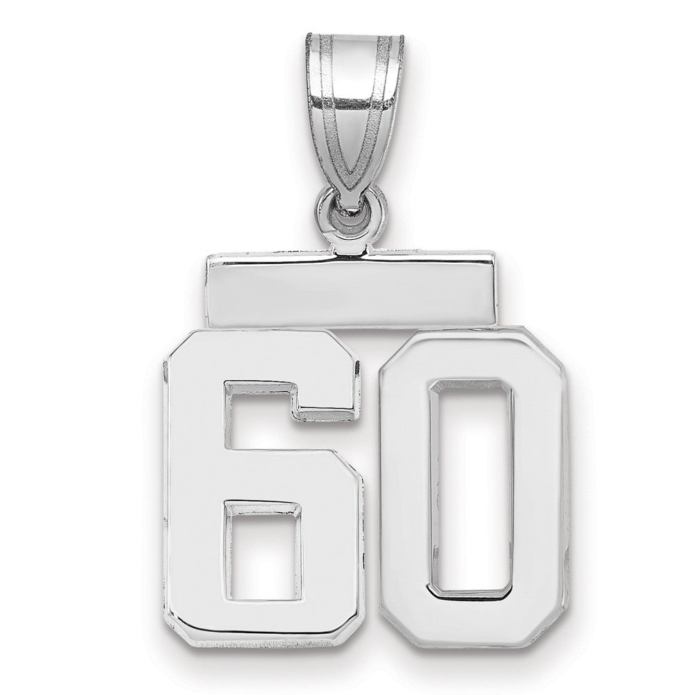 14kw Small Polished Number 60 Charm