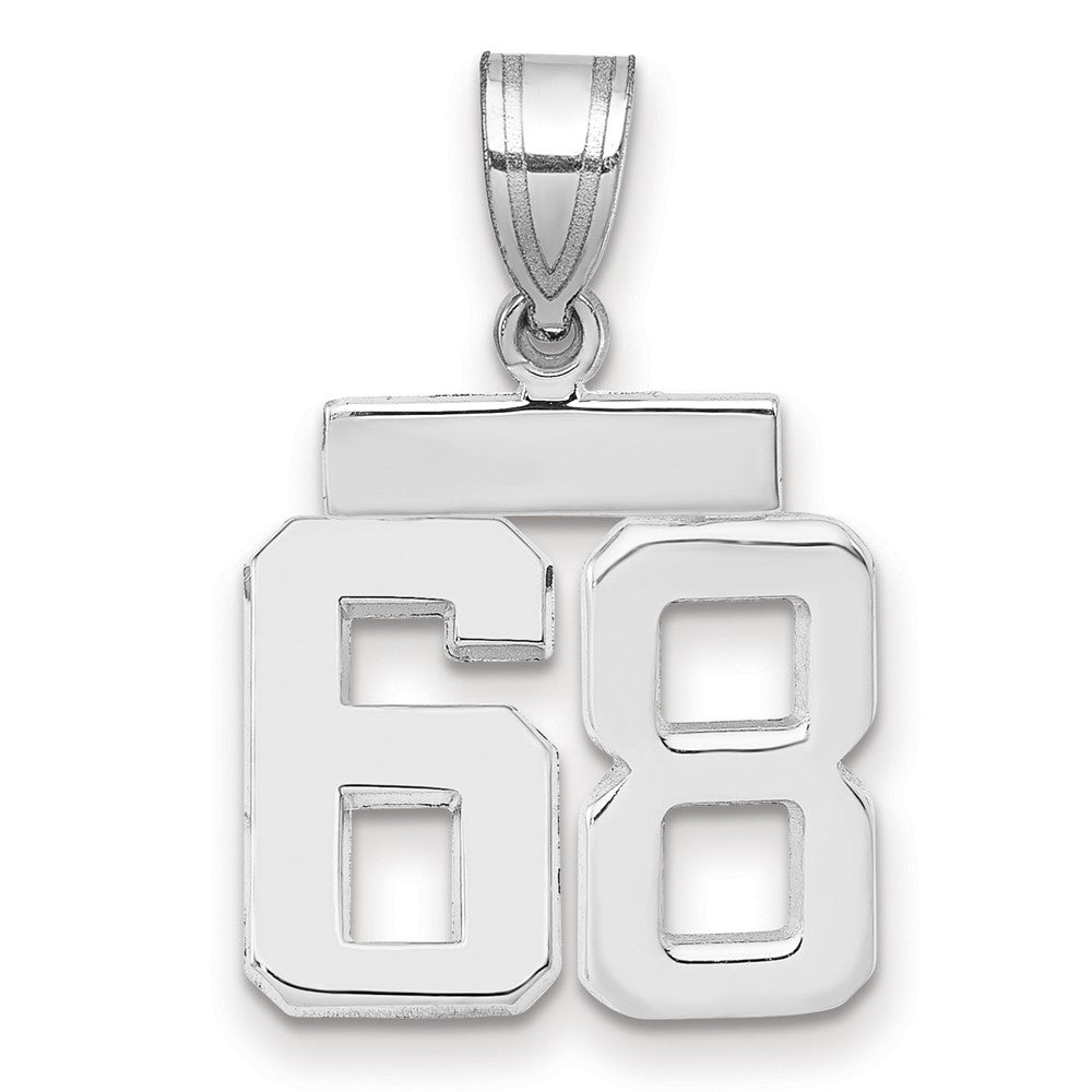 14kw Small Polished Number 68 Charm