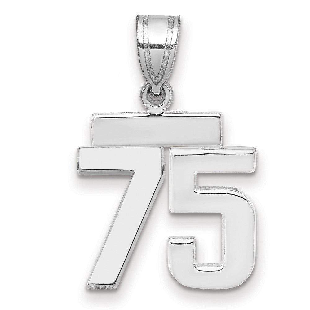 14kw Small Polished Number 75 Charm