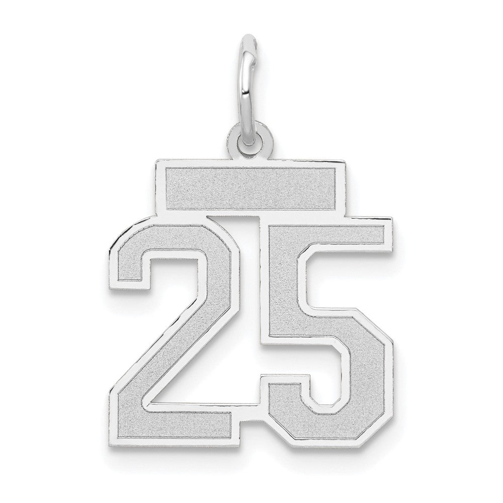 14kw Small Satin Number 25 Charm