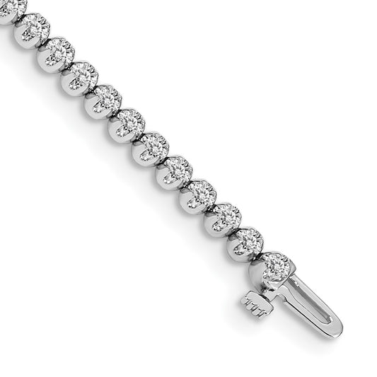 14k White Gold AAA Diamond Tennis Bracelet