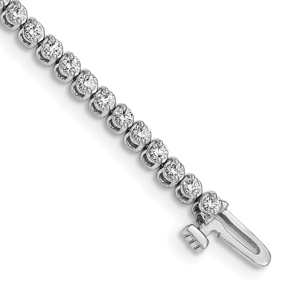 14k White Gold 1.9mm Round 2-prong A Diamond Bracelet