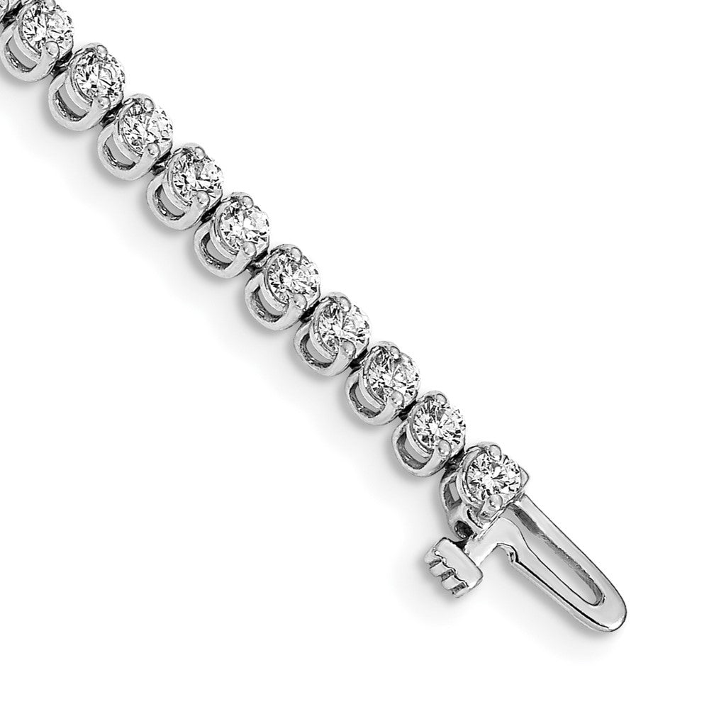 14k White Gold 2.3mm Round 2-prong VS Diamond Bracelet