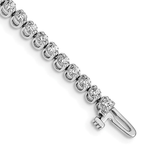 14k White Gold 2.3mm Round 2-prong VS Diamond Bracelet