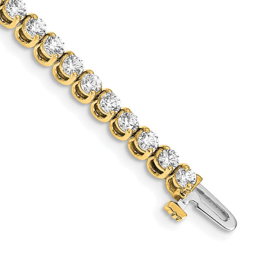 14k 2.7mm Round 2-prong AAA Diamond Bracelet