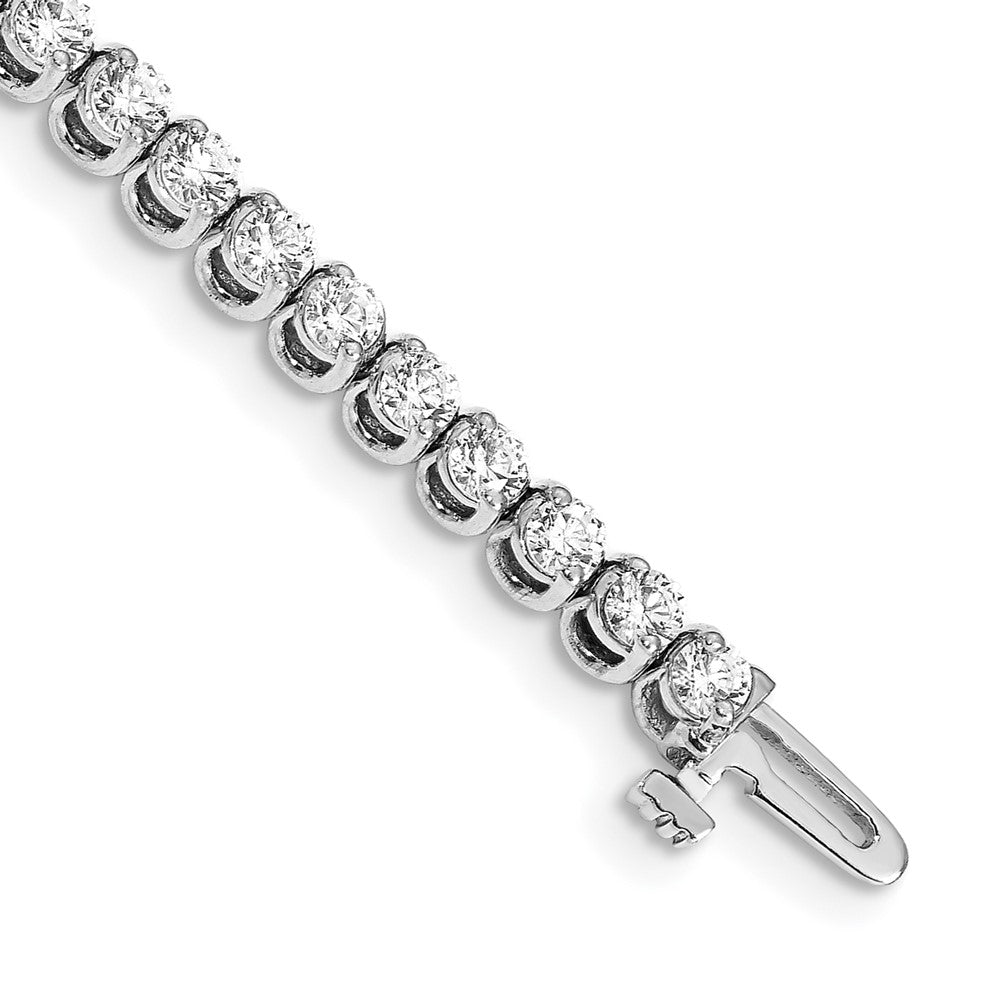 14k White Gold 2.7mm Round 2-prong VS Diamond Bracelet