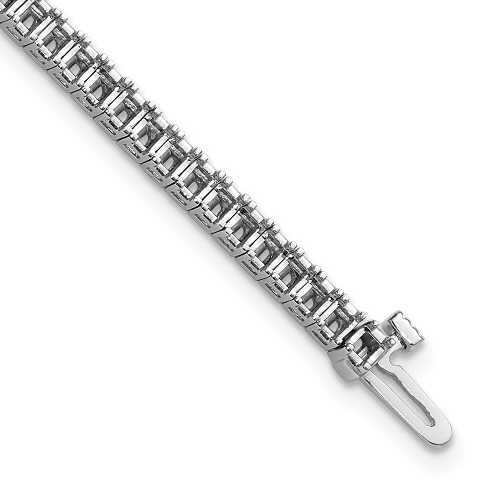 14k White Gold 2mm Princess 4ct Diamond Tennis Bracelet Mounting