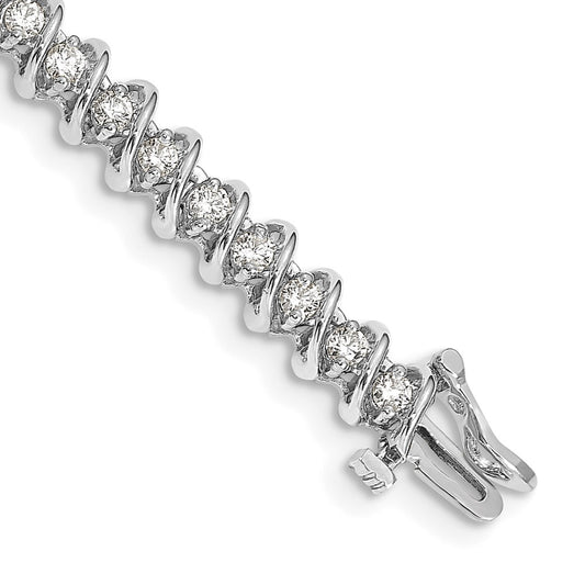 14k White Gold AAA Diamond Tennis Bracelet