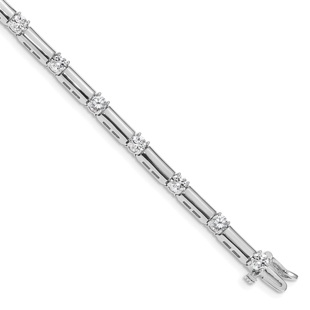 14k White Gold 3.8mm Bar Link Tennis Bracelet Mounting