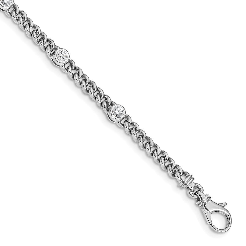 14k White Gold Fancy Diamond Bracelet Mounting