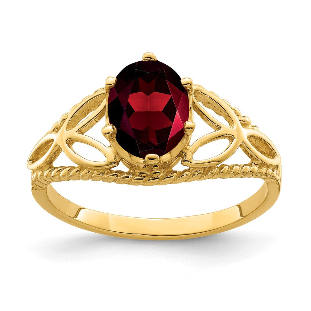 14k 8x6mm Oval Garnet ring